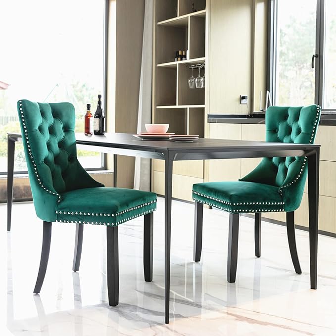 NicBex Haerin-SD-00096-LWJ Dining Chairs, 25.5"x19.7"x37.4", Green - LeafyLoom