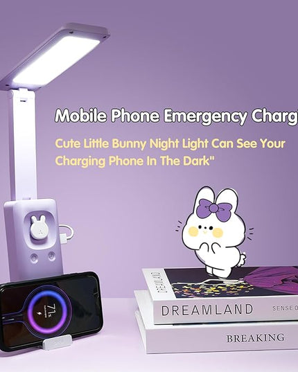 VAVOFO Battery Operated Lamp Rechargeable Lamp Foldable & Portable Light,15 light dimming modes Cordless Lamp,cute desk lamp,6000mAh Battery Lights,LED Battery Lights,Modern office desk lamp - LeafyLoom