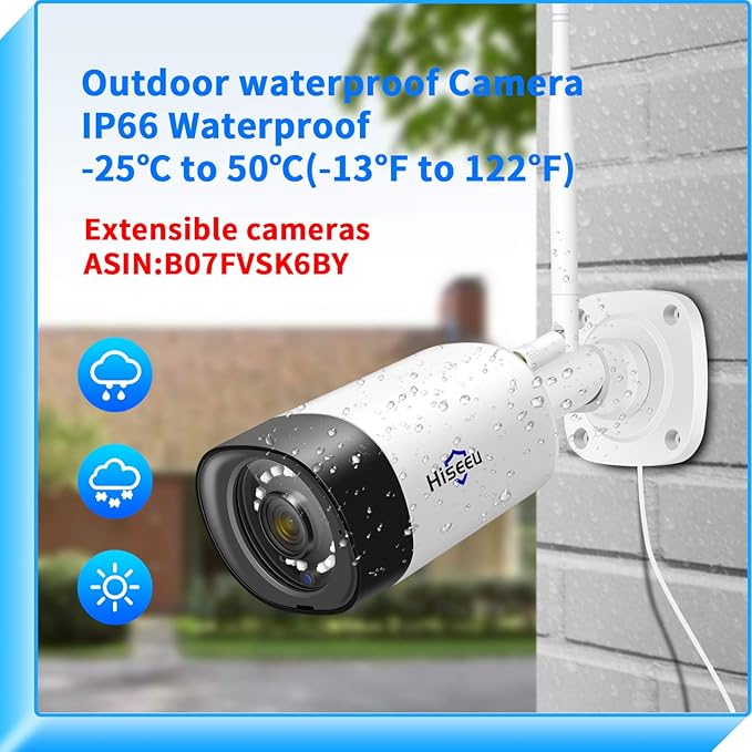 Hiseeu WiFi Security Camera System,【5MP Spotlight, 3TB Hard Drive】 Power Cord Cameras,Extenable 16CH, Outdoor IP66 Waterproof,Color Night Vision, Motion Alert,24/7 Time Record,Two Way Audio Hiseeu