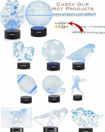 Star Wars Lamp Millennium Falcon 3D Lamp Star Wars Gifts for Men or Kids Birthday Star Wars Decor Room Fans [Upgrade Version] - LeafyLoom