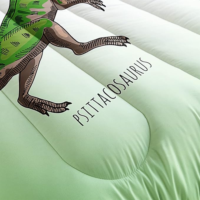 CVHOUSE Dinosaur Bedding Set,Dinosaur Comforter,Dinosaur Comforter Set Queen,Microfiber Quilt Set with 1 Comforter and 2 Pillow Cases- 3 Piece - LeafyLoom