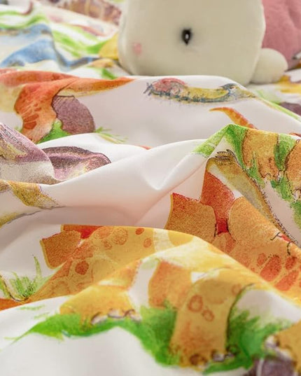 Kids Dinosaur Comforter Set Full Size Boys Girls Watercolor Cute Dino Bedding Set Ultra Soft Lightweight Jungle Animal Pattern Comforter for Children (1 Comforter + 2 Pillowcases, Full) - LeafyLoom