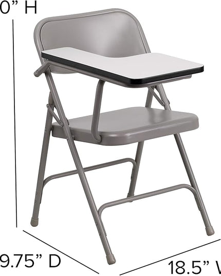 Flash Furniture Ralph Premium Steel Folding Chair with Right Handed Tablet Arm - LeafyLoom