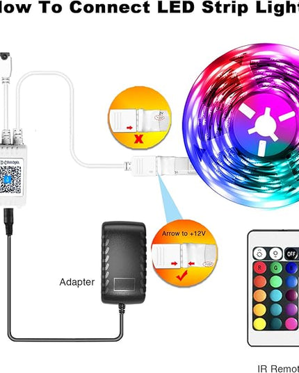 PHOPOLLO Bluetooth Led Strip Lights 50ft 5050 RGB Color Changing LED Lights for Bedroom, Kitchen Decoration, App Control and Music Sync. Phopollo