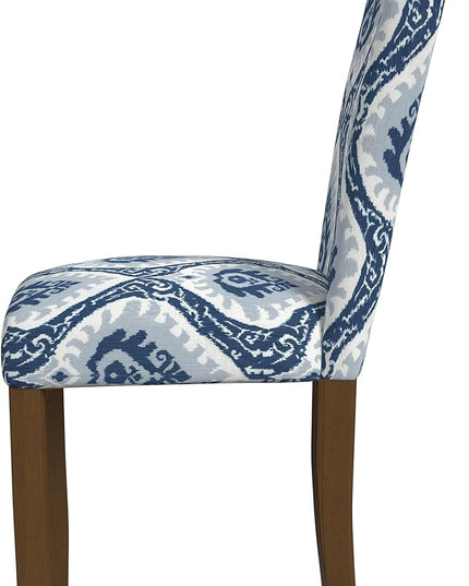 HomePop Classic Parsons Dining Chairs, Pack of 2, Blue Ikat Medallion Print - LeafyLoom