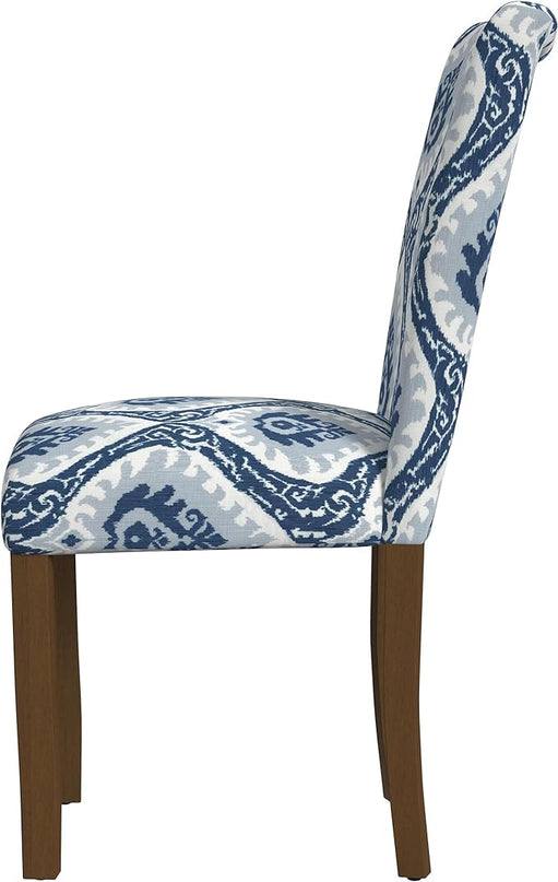 HomePop Classic Parsons Dining Chairs, Pack of 2, Blue Ikat Medallion Print - LeafyLoom
