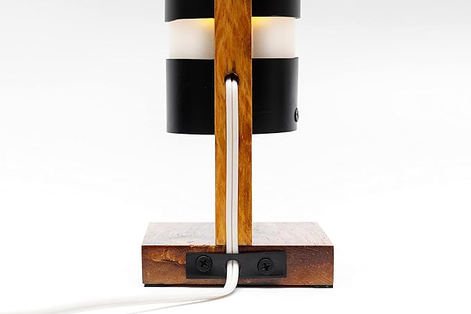 Desk Lamp for Bedside Table with 1 Watt Yellow LED Bulb, Decorative Handmade Nigthstand Lamp for Bedroom, Living Room, Kids Room or College Dorm. Warm Light to Decorate Romantic Spaces - LeafyLoom
