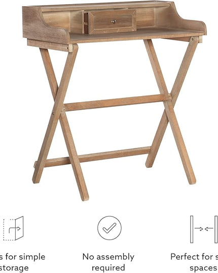 Linon Home Décor Griffin Gray Wash Folding Desk, Grey - LeafyLoom