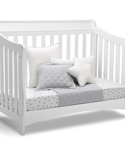 Delta Children Bentley S Series 4-in-1 Convertible Baby Crib, White - LeafyLoom