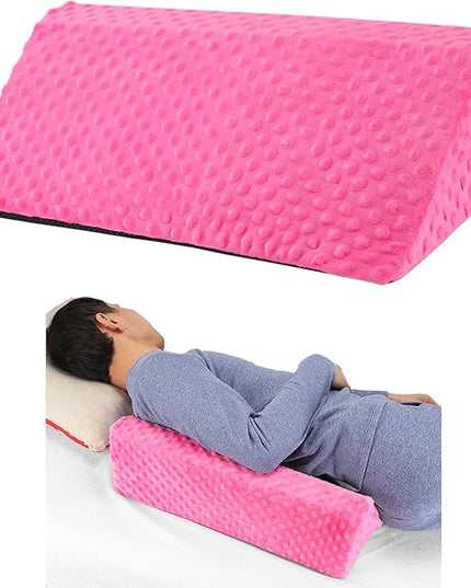 Wedge Pillow for Side Sleeping, Body Positioning Foam Wedge Pillow, Side Wedge Pillow for Sleeping Non-Slip Back Positioning Pillow for Bed Sore Wedge (Pink) - LeafyLoom
