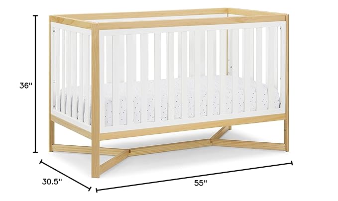 Delta Children Tribeca 4-in-1 Baby Convertible Crib, Bianca White/Natural - LeafyLoom