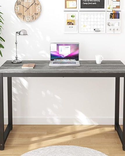 47 Inch Small Space Computer Desk, Home Office Desk, Heavy Duty Multipurpose Table, Study Desk Workstation, Gray - LeafyLoom