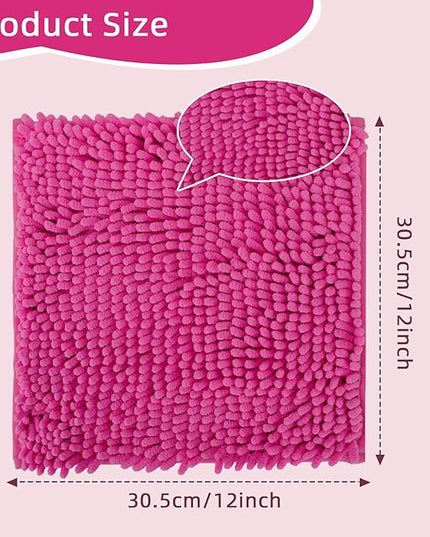 Locker Rug school girl rugs Carpet Chenille 100% Microfiber Locker Carpet with Non Skid Backing Locker Decorations (Rose Red, 12X12) - LeafyLoom