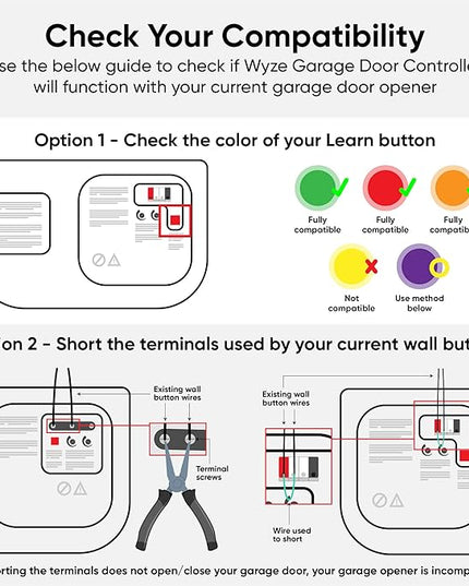 Wyze Smart Garage Door Opener w/built-in HD Video, Remotely Control Garage Door, 1080p HD Video w/Color Night Vision, Two-Way Audio WYZE