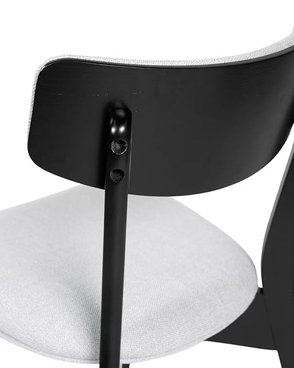 Christopher Knight Home Chazz Dining Chair, 19.75 "W x 19.75 "D x 31 "H, Chaz,Light Gray/Matte Black - LeafyLoom