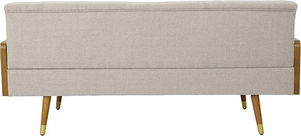 Christopher Knight Home Aidan Mid Century Modern Tufted Fabric Sofa, Beige - LeafyLoom
