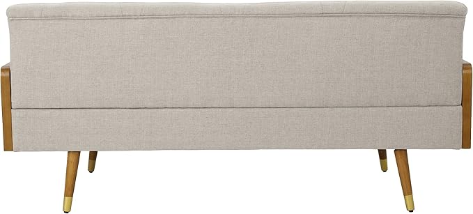 Christopher Knight Home Aidan Mid Century Modern Tufted Fabric Sofa, Beige - LeafyLoom