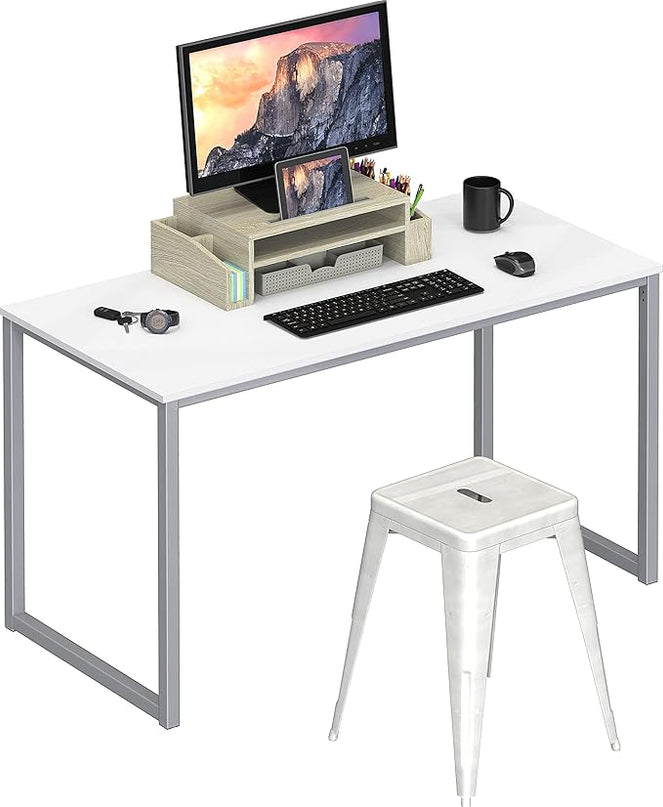 SHW Home Office 40-Inch Computer Desk, White - LeafyLoom