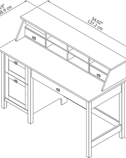 Bush Furniture Computer Desk, Pure White - LeafyLoom