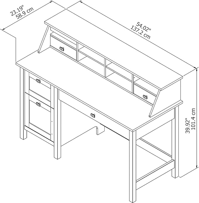 Bush Furniture Computer Desk, Pure White - LeafyLoom