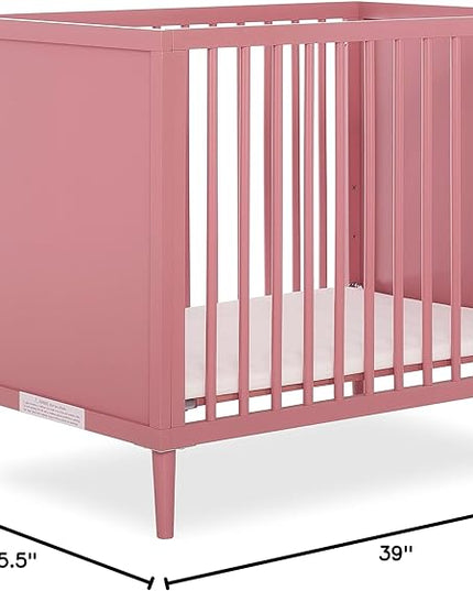Lucas Mini Modern Crib with Rounded Spindles - LeafyLoom