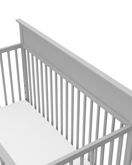 Storkcraft Carmel 5-in-1 Convertible Crib (Pebble Gray) - GREENGUARD Gold Certified, Converts to Toddler Bed & Full-Size Bed, Fits Standard Full-Size Crib Mattress, 4 Adjustable Mattress Heights - LeafyLoom