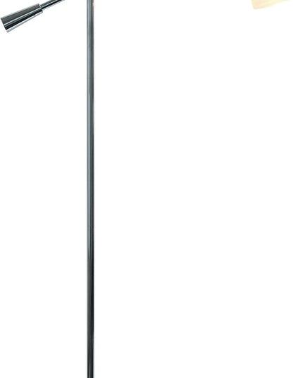 Elegant Designs LF1030-CHR Pivot Arm Glass Shade Floor Lamp, Chrome - LeafyLoom