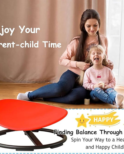 Kids Sensory Chair for Autism Kids Swivel Chair,Kids Sit and Spin Sensory Chair,Sensory Toy Chair,Carousel Spin Sensory Chair for Kids,Metal Base Non-Slip Wobble Chair Sitting Comfortably… - LeafyLoom