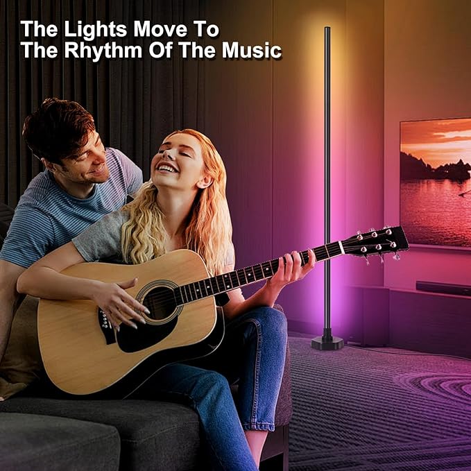 Smart Corner Floor Lamp,RGB LED Corner Lamp Compatible with Alexa & App,Remote Control,16 Million DIY Colors, Music Sync, Timer Setting for Living Rooms, Bedrooms and Gaming Rooms(2 Pack) - LeafyLoom