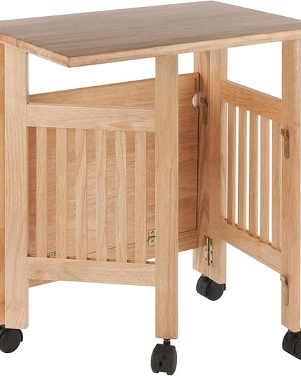 Winsome Mission 2-Shelf Wood Mobile Printer Stand, Brown (81628) - LeafyLoom