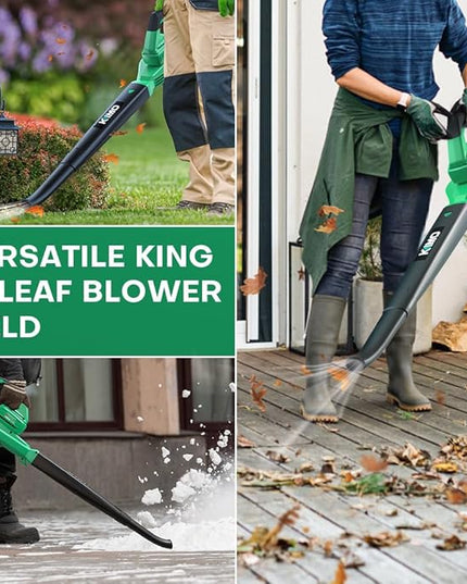 K I M O. Leaf Blower Cordless with Battery and Charger, 2X2.0 Batteries, Extension Tube, 200 CFM 170 MPH Lightweight Cordless Leaf Blower, Battery Operated Leaf Blowers for Lawn Care, Yard|Patio|House - LeafyLoom
