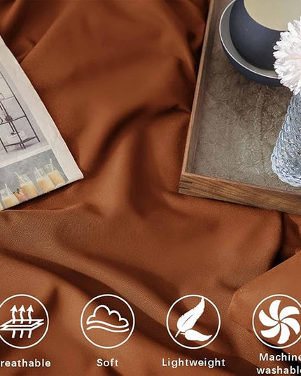 Burnt Orange California King Comforter Set, 3pc Aesthetic Modern Bedding Set Cal King Size, All Season Lightweight Cali King Microfiber Down Alternative Comforter with 2 Pillow Shams for Women Men - LeafyLoom