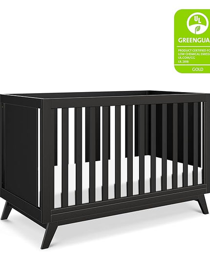 DaVinci Otto 3-in-1 Convertible Crib in Ebony, GREENGUARD Gold Certified - LeafyLoom