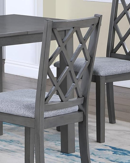 NicBex Dining Table Set for 4 Kitchen Table Set 5-Piece 59.5" Extendable Wood Dining Set with Upholstered Seat Cushion for Small Space, Living Room, Breakfast Nook, Gray - LeafyLoom