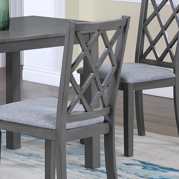 NicBex Dining Table Set for 4 Kitchen Table Set 5-Piece 59.5" Extendable Wood Dining Set with Upholstered Seat Cushion for Small Space, Living Room, Breakfast Nook, Gray - LeafyLoom