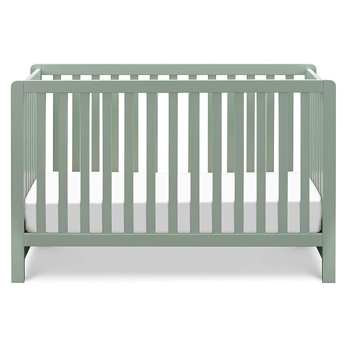 Carter's by DaVinci Colby 4-in-1 Low-Profile Convertible Crib in Light Sage, Greenguard Gold Certified - LeafyLoom