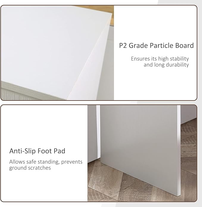 NicBex Kimberly-DW-00214-LWJ Home Office Desks, 46"x15.75"x29.25", White - LeafyLoom