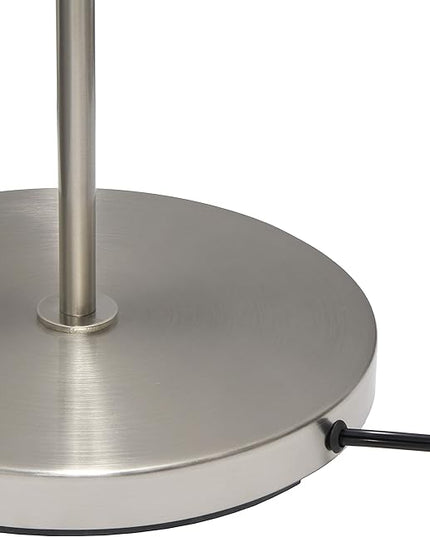 Simple Designs LF2004-BLK Brushed Nickel Stick Drum Shade Floor Lamp, Black - LeafyLoom