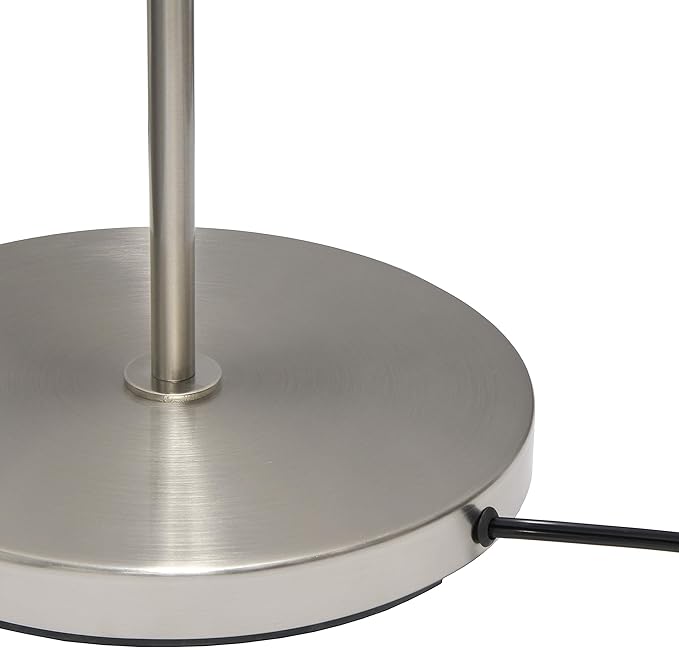 Simple Designs LF2004-BLK Brushed Nickel Stick Drum Shade Floor Lamp, Black - LeafyLoom