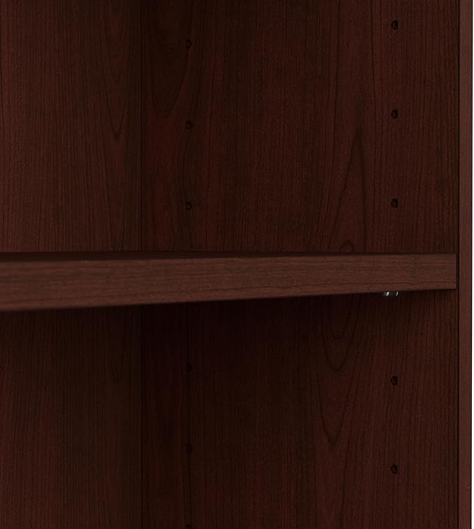 Bush Furniture Universal Small 2 Shelf Bookcase in Vogue Cherry, Low Bookshelf for Home Office or Living Room - LeafyLoom