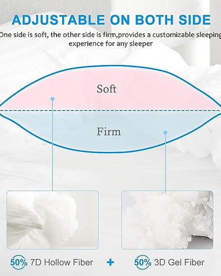 EIUE Hotel Collection Bed Pillows for Sleeping 2 Pack Queen Size，Pillows for Side and Back Sleepers,Super Soft Down Alternative Microfiber Filled Pillows,20 x 30 Inches - LeafyLoom