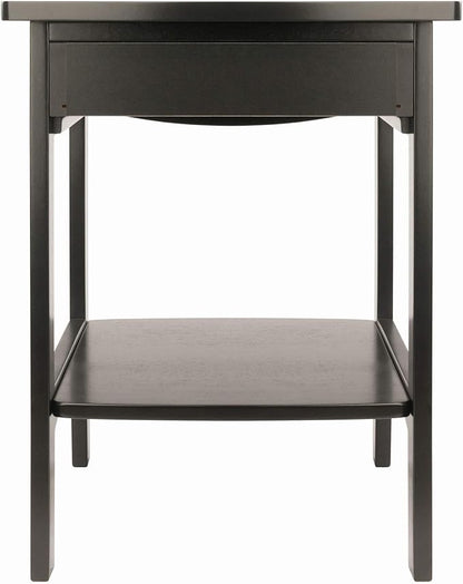 Winsome Basics Solid Wood End Table Nightstand - LeafyLoom