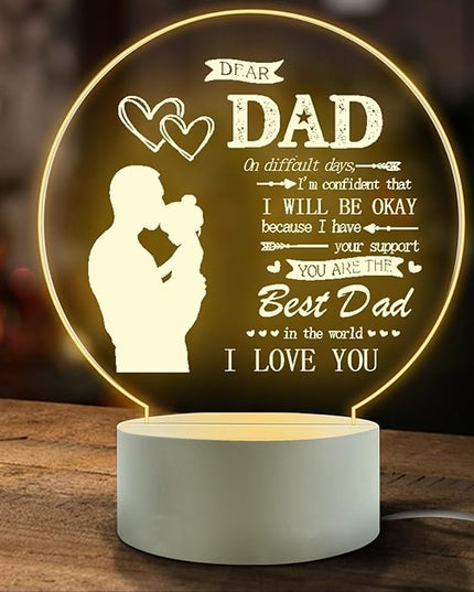 I Love My Dad-Best Dad Birthday Gifts from Daughter Son-Dad Birthday Gifts Night Light-Room Decoration Dad's Gifts. - LeafyLoom
