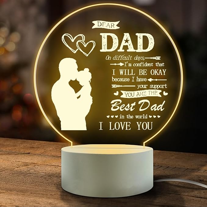 I Love My Dad-Best Dad Birthday Gifts from Daughter Son-Dad Birthday Gifts Night Light-Room Decoration Dad's Gifts. - LeafyLoom