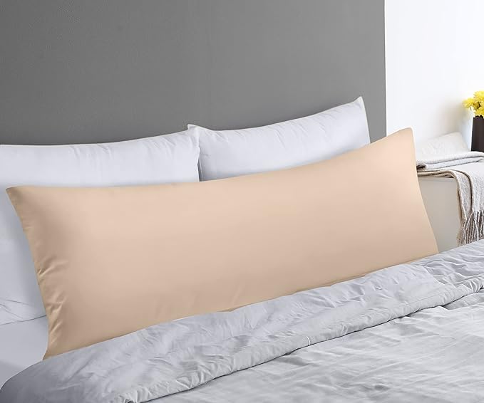 Utopia Bedding Full Body Pillow for Adults (Beige, 20 x 54 Inch), Long Pillow for Sleeping, Large Pillow Insert for Side Sleepers - LeafyLoom