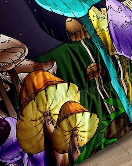 Mushroom Comforter Set Queen Size, Cute Mushroom Patterns Bedding Set for Boys Bedroom, Girls Ultra Soft Comforter Set Queen Size, Colorful Mushroom Comforter for All Season 3Pcs with Pillowcases - LeafyLoom