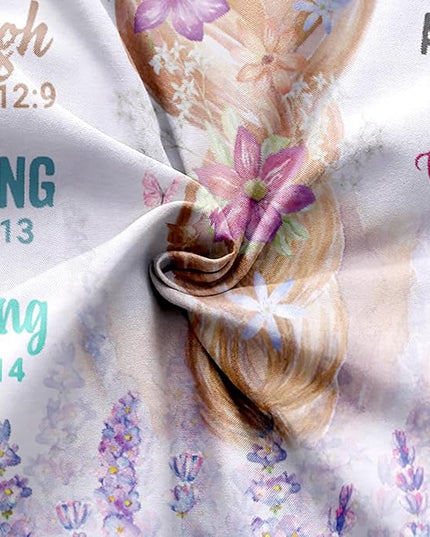 Girls Purple Comforter Sets Twin Size for Girls, Pretty Blonde Girls Love Purple Floral Quilt Bedding Sets for girls Bed in A Bag Comforter Set with 2 Pillowcases - LeafyLoom