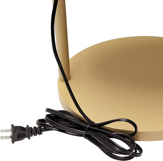 Simple Designs LF2010-TAN 62.5" Round Modern Shelf Etagere Organizer Storage Floor Lamp with 2 USB Charging Ports, 1 Charging Outlet and Linen Shade for Living Room Bedroom Office, Tan - LeafyLoom