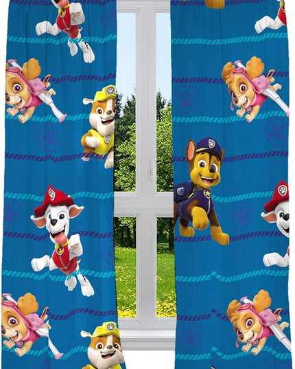 Franco Paw Patrol Kids Room Decor Bundle with Area Rug (69 in x 52 in) and Window Curtains (82 in x 63 in) - LeafyLoom