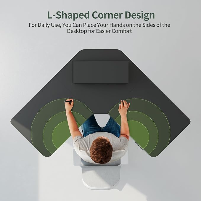 FEZIBO Corner Standing Desk, 48 Inches L Shaped Standing Desk, Electric Stand Up Corner Desk, Home Office Sit Stand Desk with Black Top and Frame - LeafyLoom